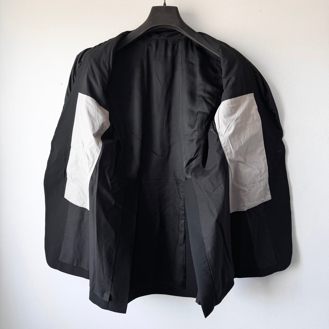 Rick Owens SS2015 Black Wool Silk Shawl Collar Blazer Jacket