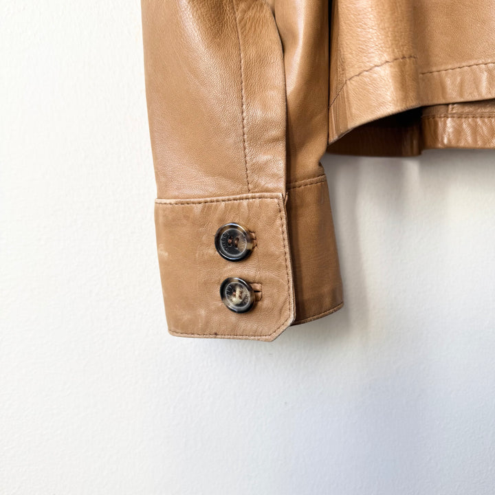 Gucci By Tom Ford SS1997 Brown Zip-Up Leather Shirt Blouson Jacket