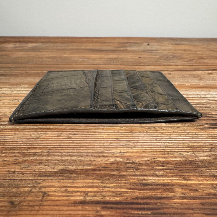 Rick Owens SS17 Green/Brown Alligator Card Holder Wallet