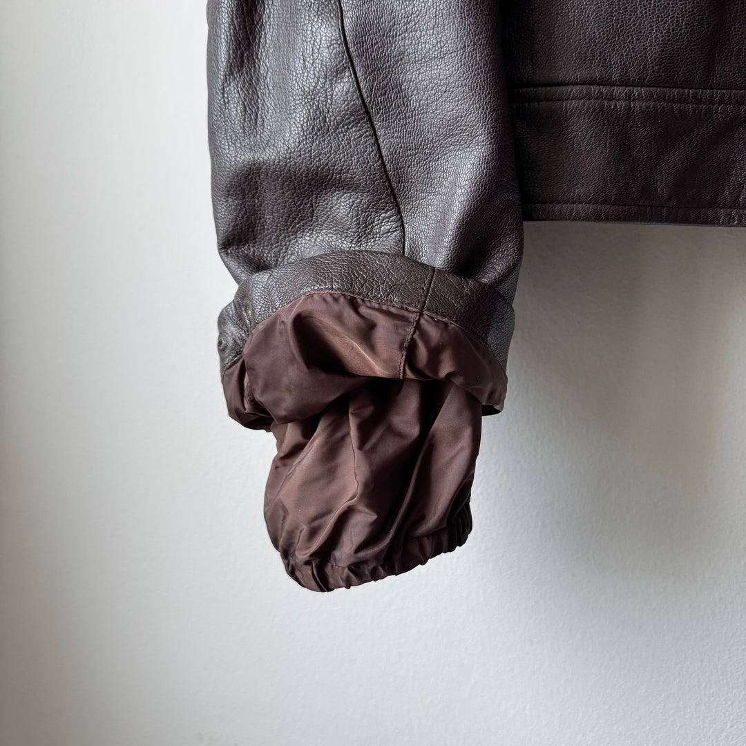 Prada Linea Rossa SS2001 Brown Café Racer Leather Jacket
