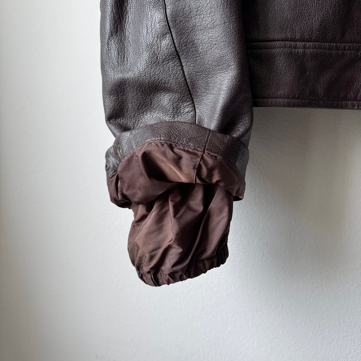 Prada Linea Rossa SS2001 Brown Café Racer Leather Jacket