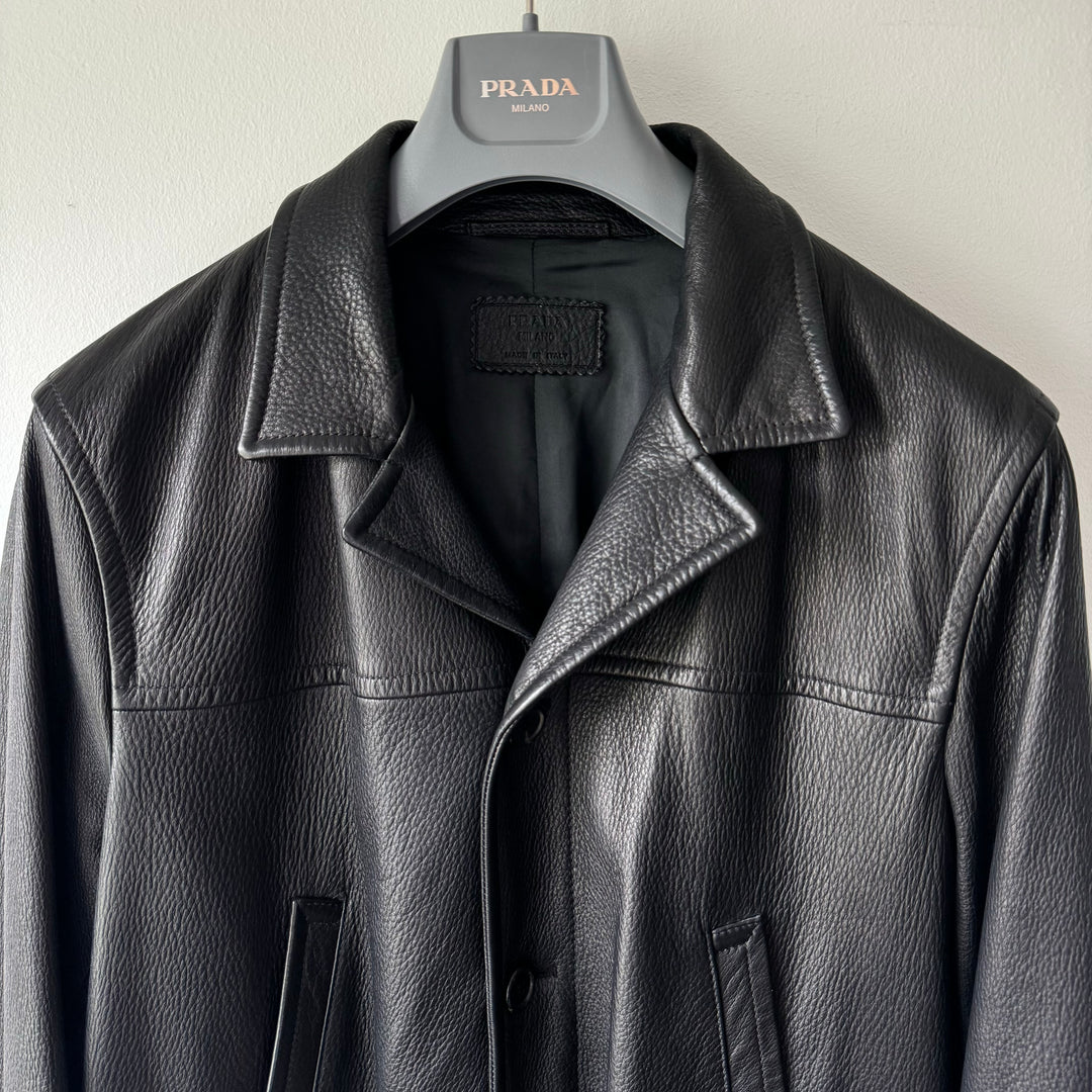 Prada 2000's Mainline Deer Leather Overcoat