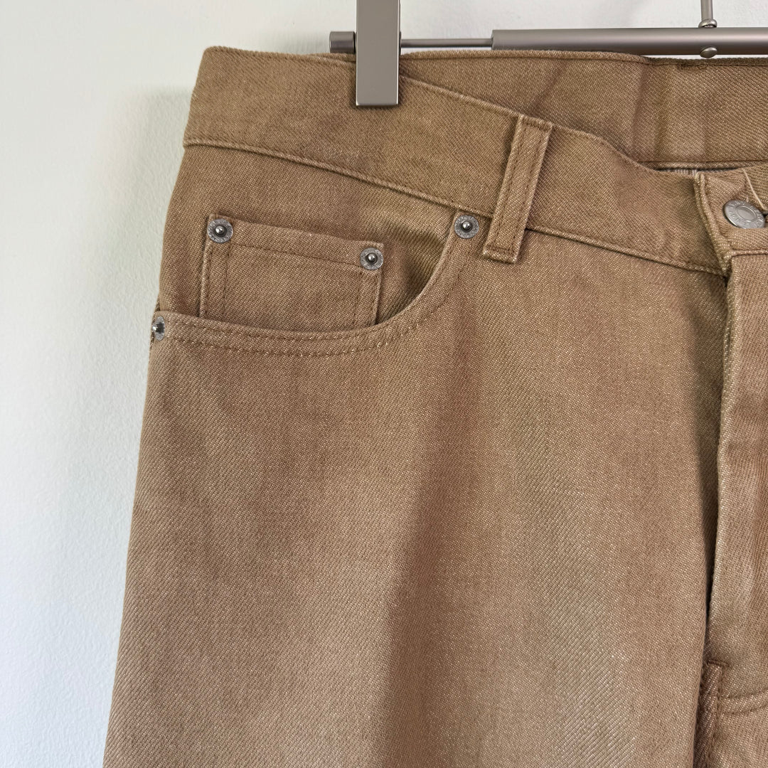 Helmut Lang 2000 Caramel Brown Classic Cut Raw Denim