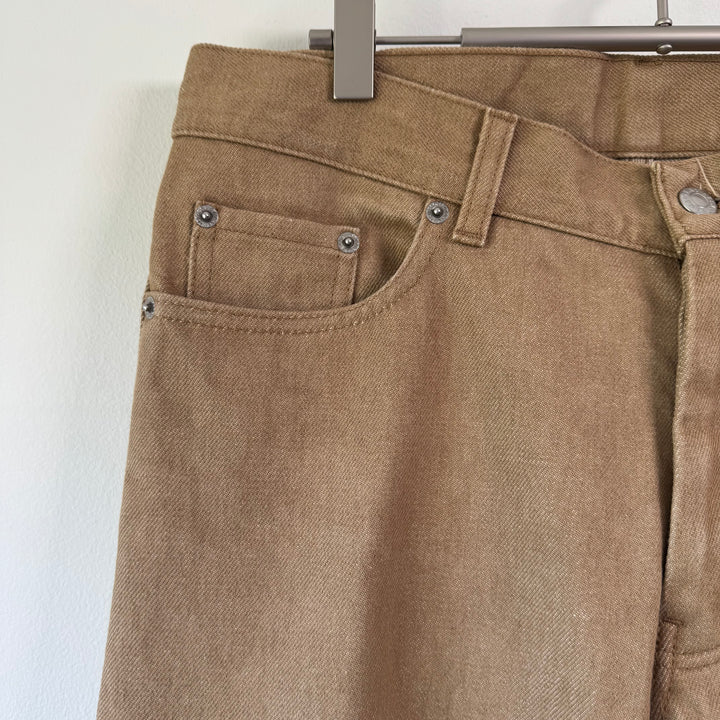 Helmut Lang 2000 Caramel Brown Classic Cut Raw Denim