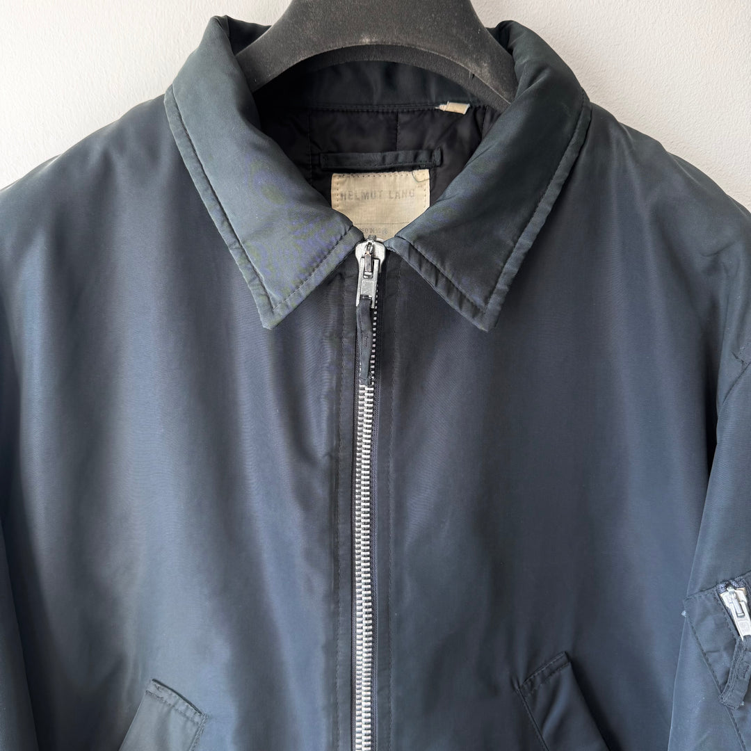 Helmut Lang AW1998 Gray Polyamide MA-1 Flight Bomber Jacket