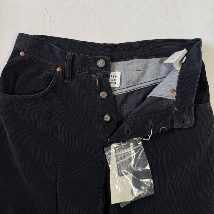AW2005 Martin Margiela Navy Cotton Corduroy Relaxed Straight Pants