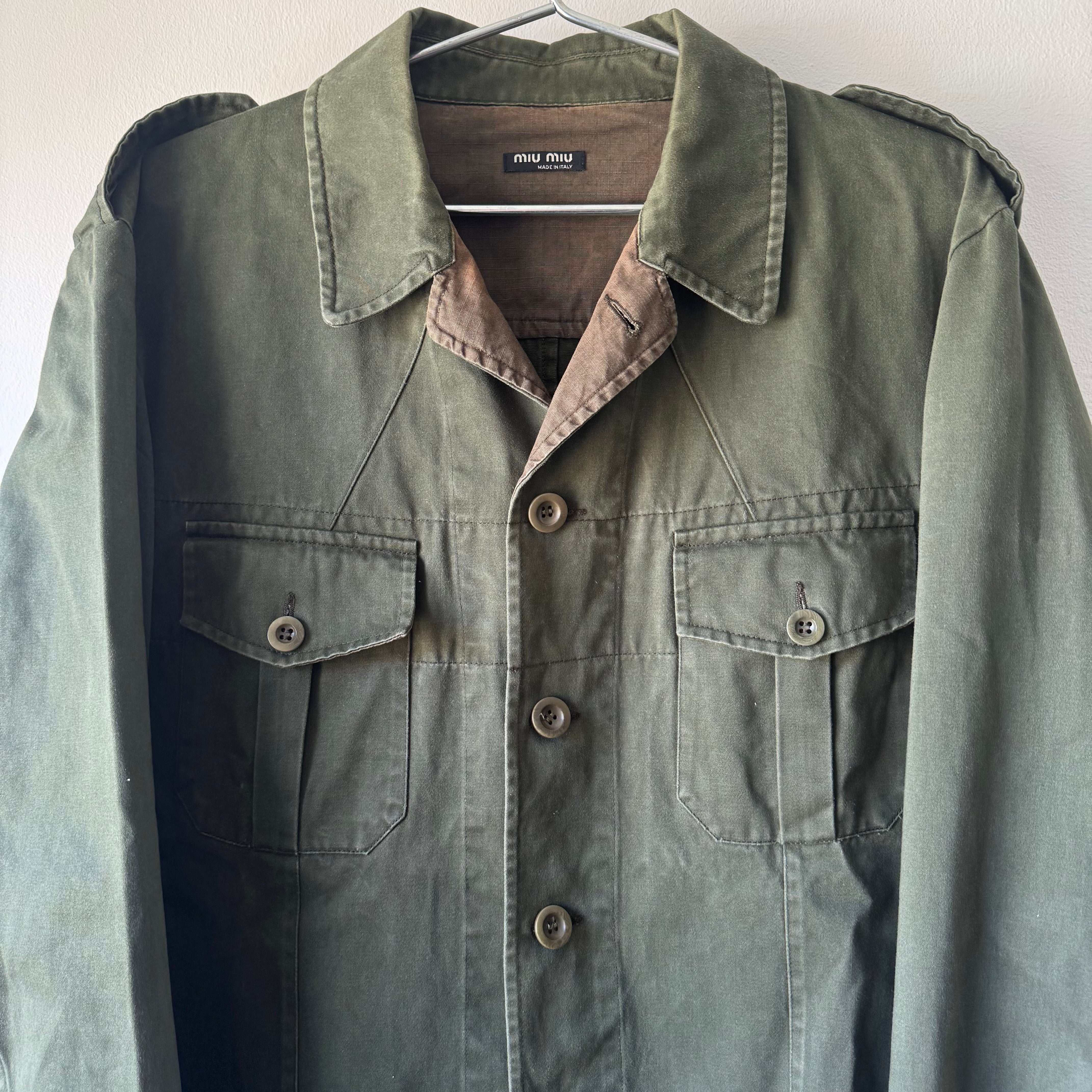 ジャケット・アウター 90s miumiu archive denim military jacket 90s miumiu archive denim military jacket ジャケット・アウター 90s