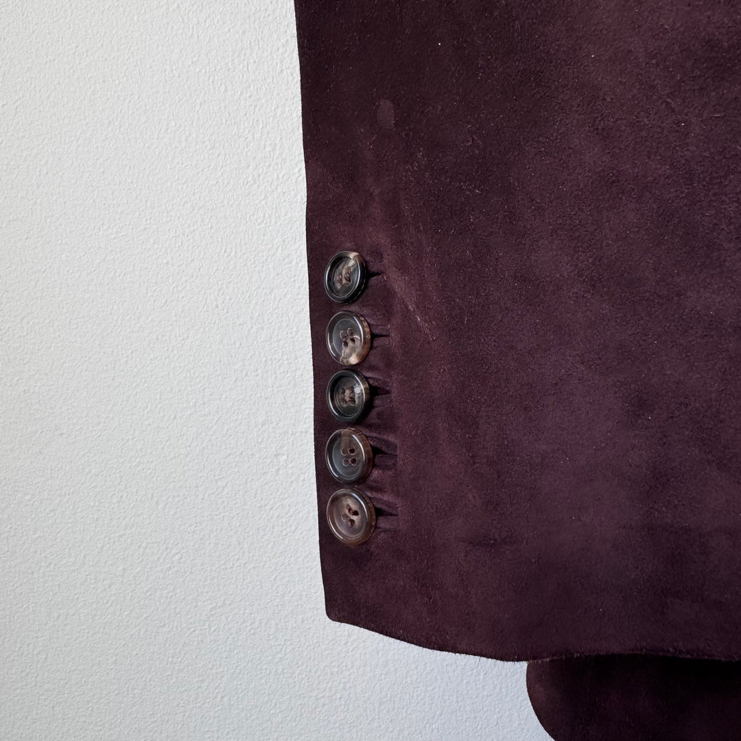 Gucci By Tom Ford 2000’s Burgundy Brown Suede Leather Blazer Jacket