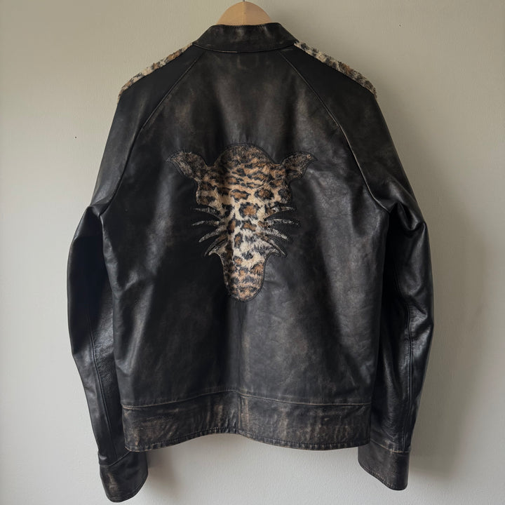 AW2006 Martin Margiela Leopard Café Racer Leather Jacket