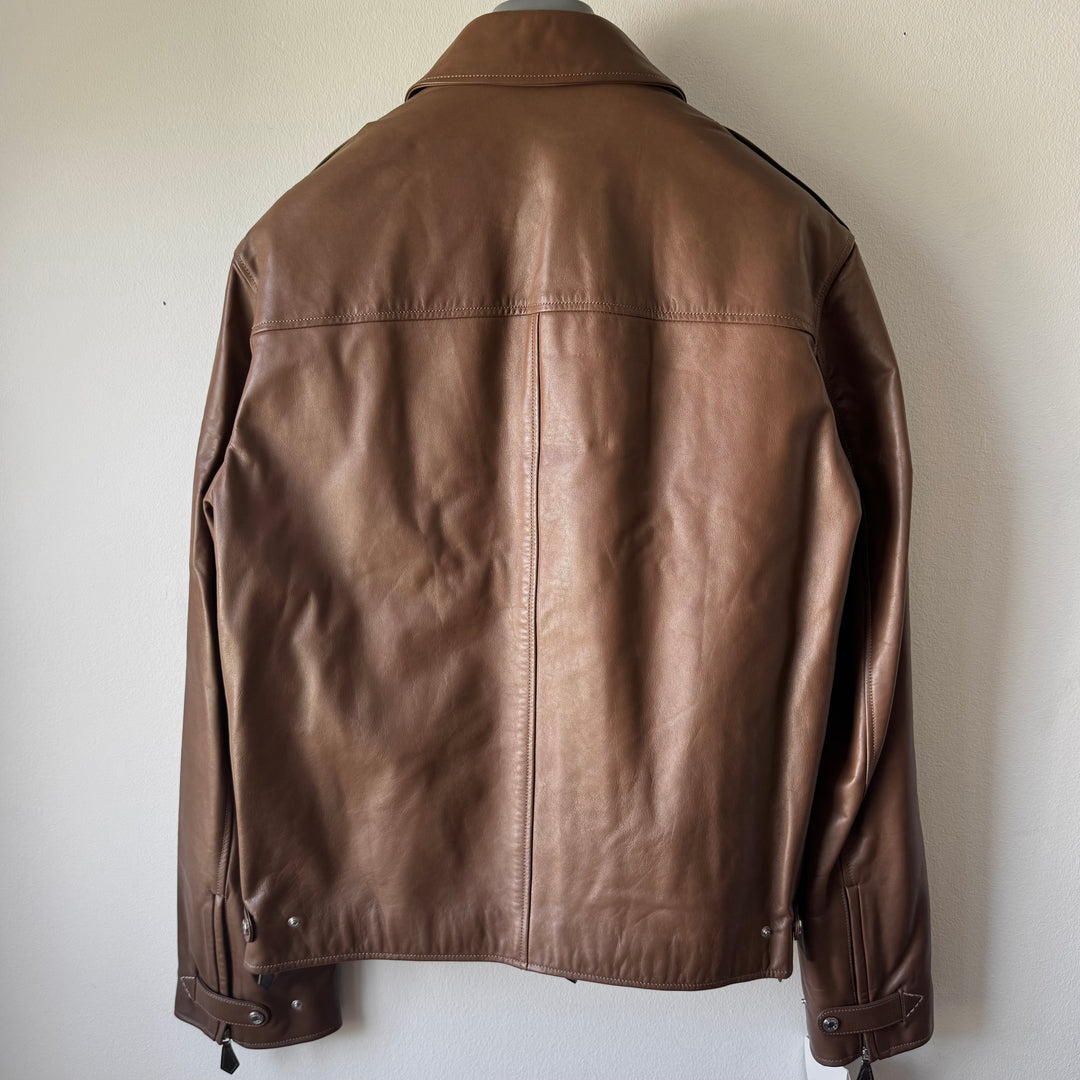Hermes Cropped Calf Leather Blouson Jacket