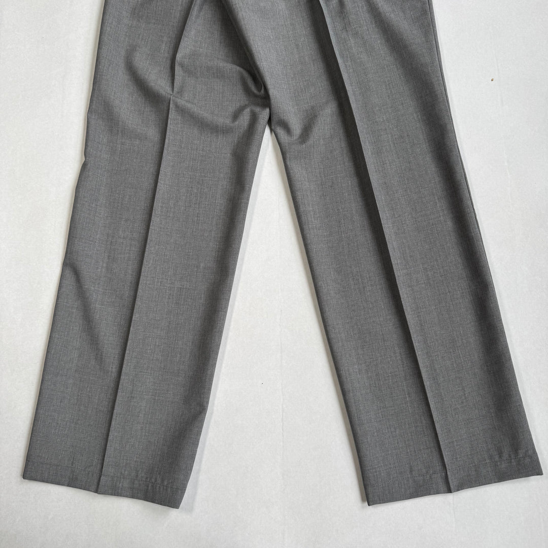 Prada 2024 Main-Line Light Gray Wide Fine Wool Pants