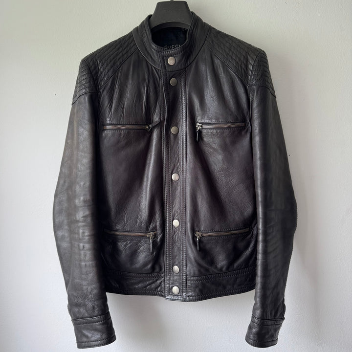 Gucci 2000's Moto Biker Nappa Leather Jacket