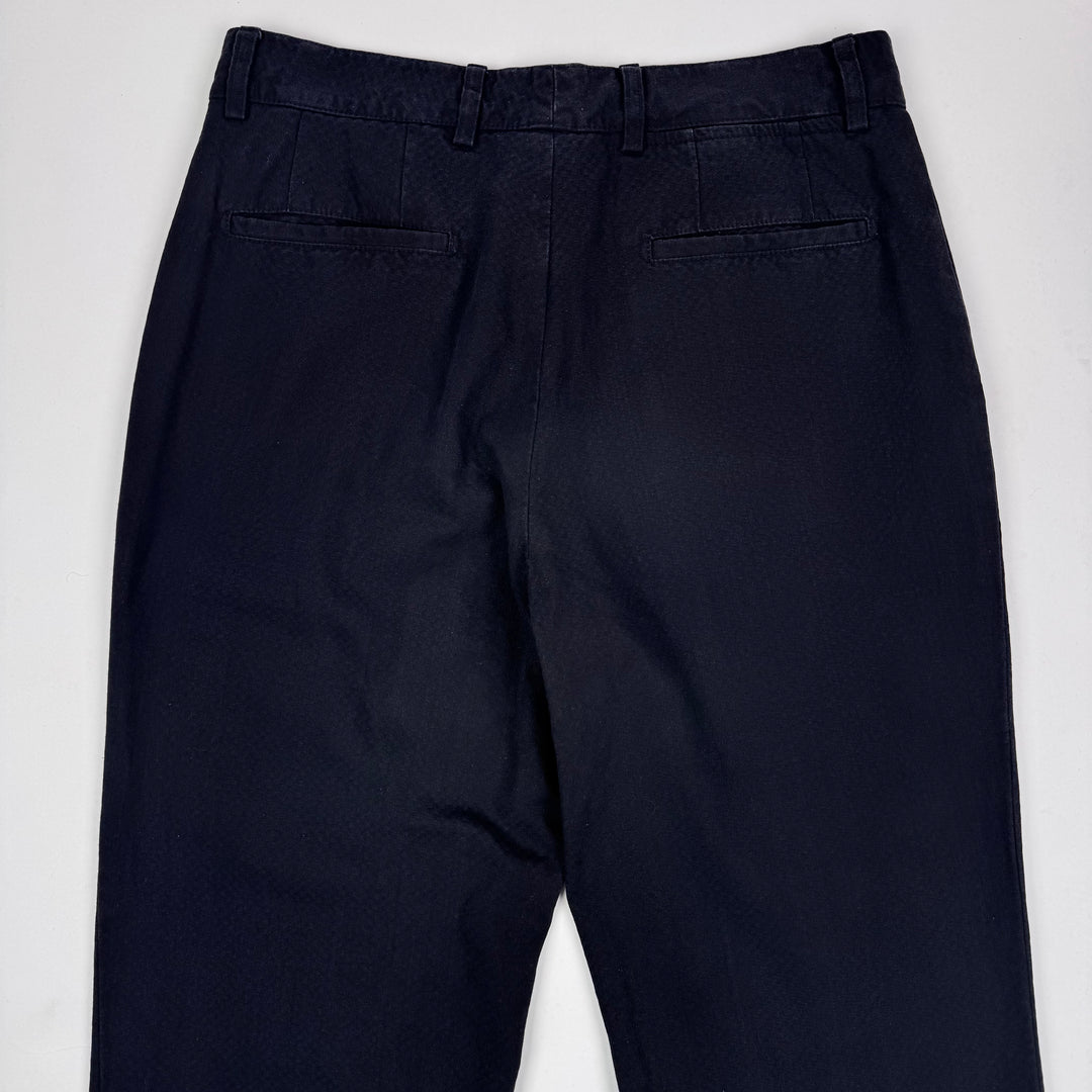 SS2004 Martin Margiela Navy Cotton Checkered Relaxed Straight Pants