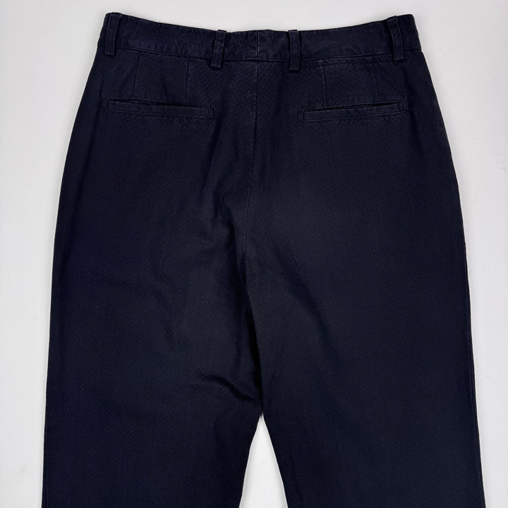 SS2004 Martin Margiela Navy Cotton Checkered Relaxed Straight Pants