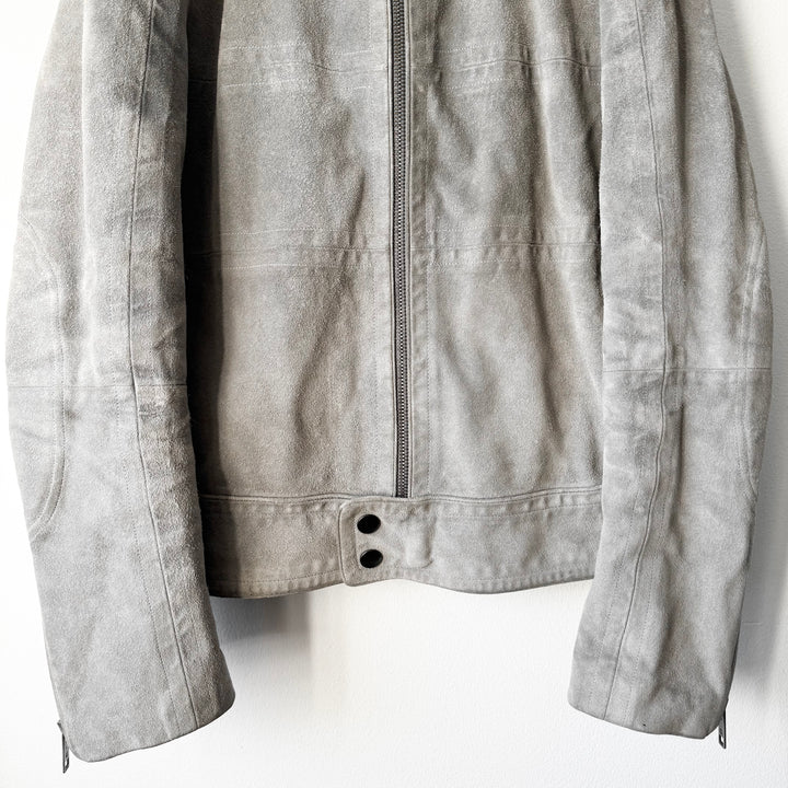 Gucci By Tom Ford FW2004 Grey Suede Moto Biker Leather Jacket