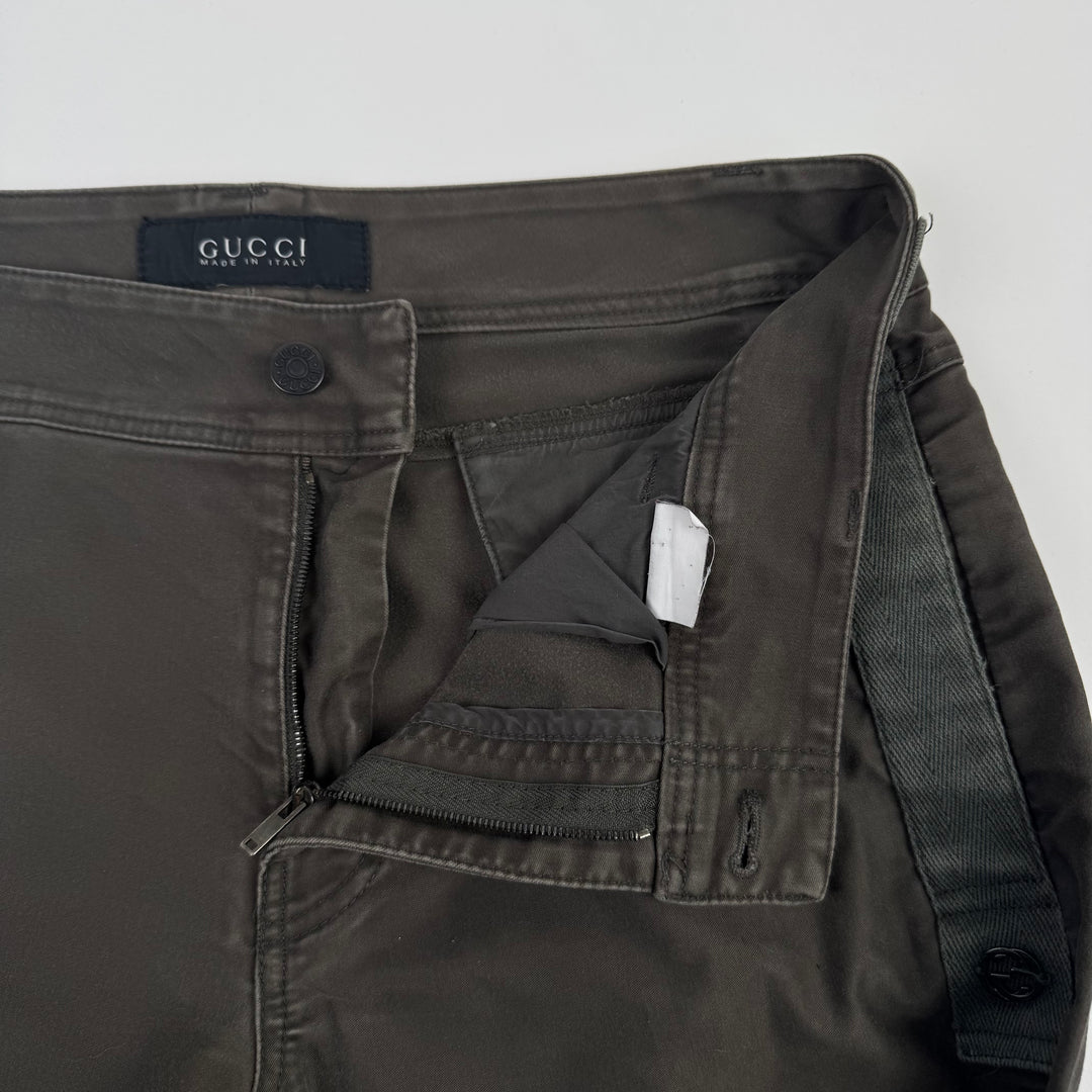 Gucci By Tom Ford SS2003 Olive Green Relaxed Straight Military Pants