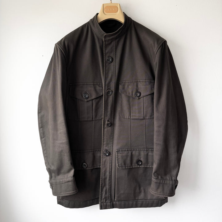Gucci By Tom Ford SS2003 Brown Cotton Mandarin Collar Safari Jacket
