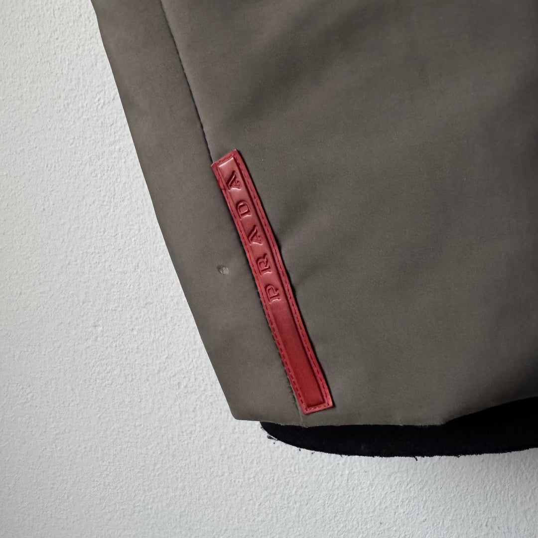 Prada Linea Rossa FW1999 Gray Neoprene Ninja Hooded Insulated Padded Jacket