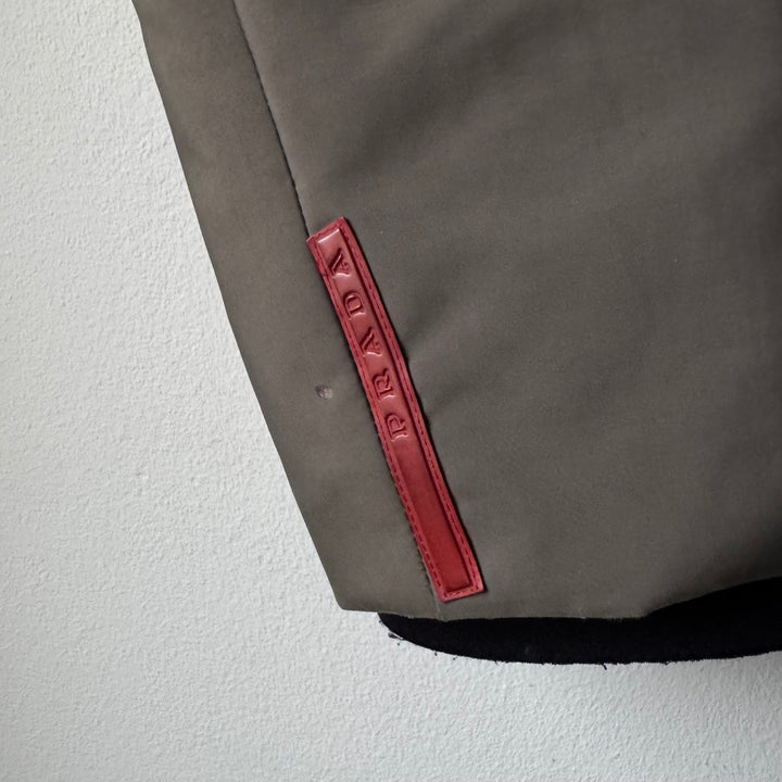 Prada Linea Rossa FW1999 Gray Neoprene Ninja Hooded Insulated Padded Jacket