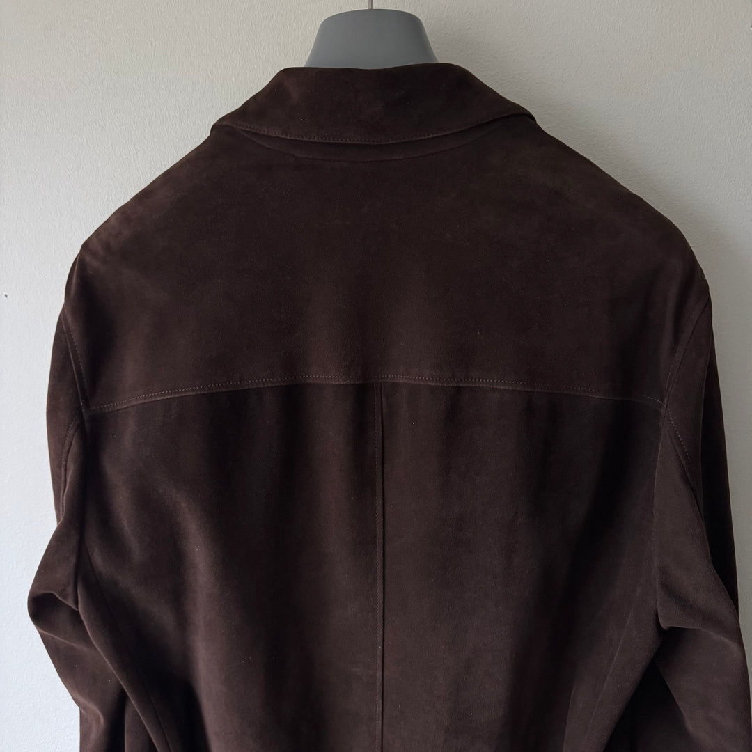 Hermes 2000's Brown Suede Deer Leather Short Coat