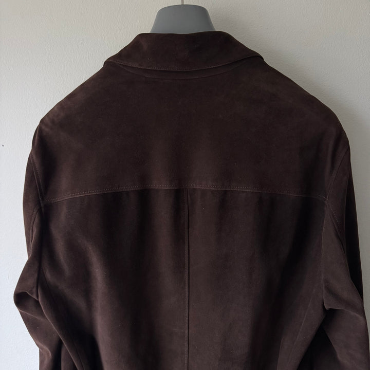 Hermes 2000's Brown Suede Deer Leather Short Coat