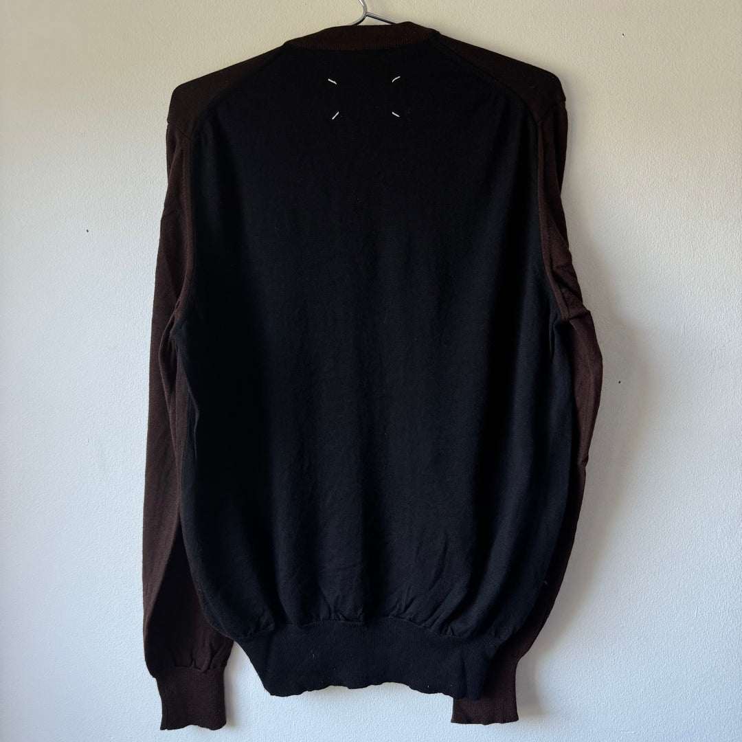 AW2008 Martin Margiela Brown/Black Wool Knit Pullover