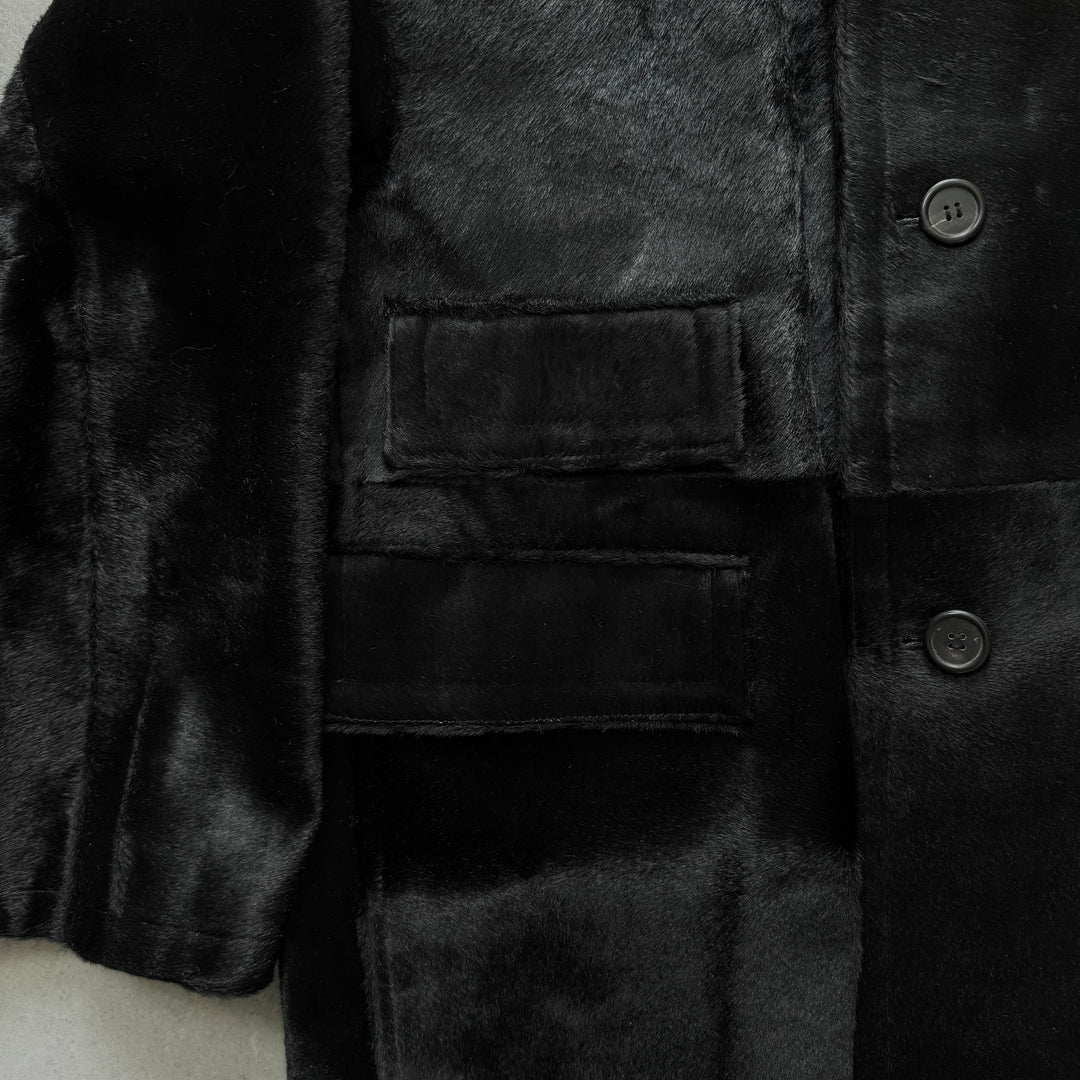 Prada 1990’s Mainline Calf Hair-On-Hide Leather Coat