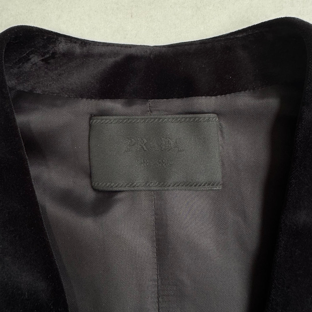 Prada SS22 Logo Velvet Dress Vest