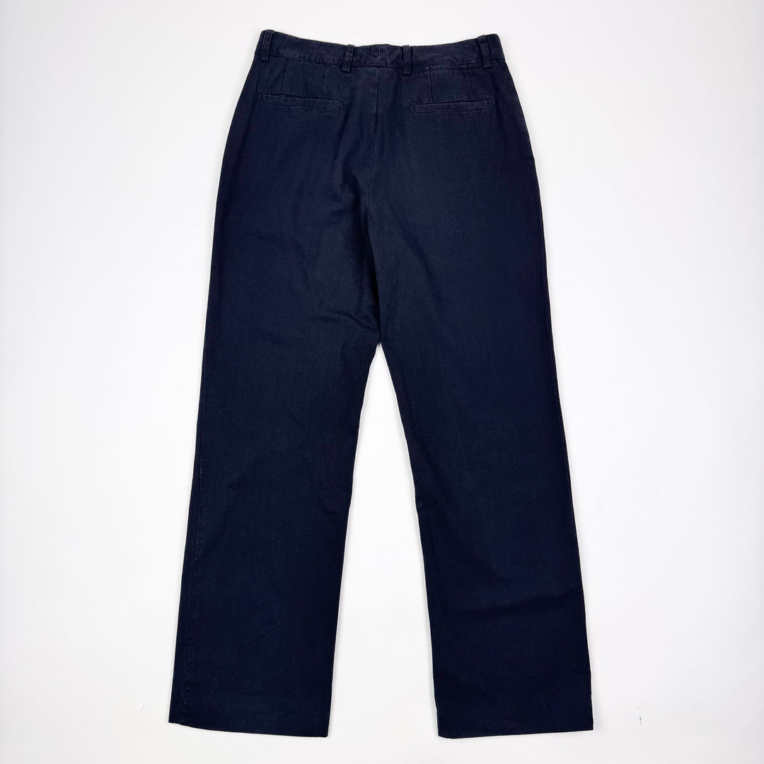 SS2004 Martin Margiela Navy Cotton Checkered Relaxed Straight Pants