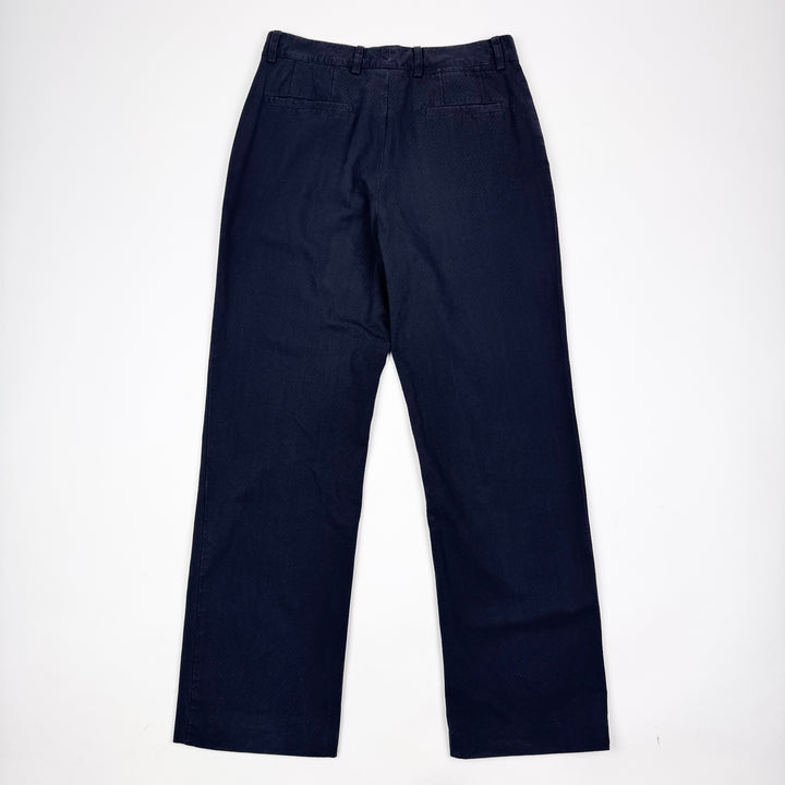 SS2004 Martin Margiela Navy Cotton Checkered Relaxed Straight Pants