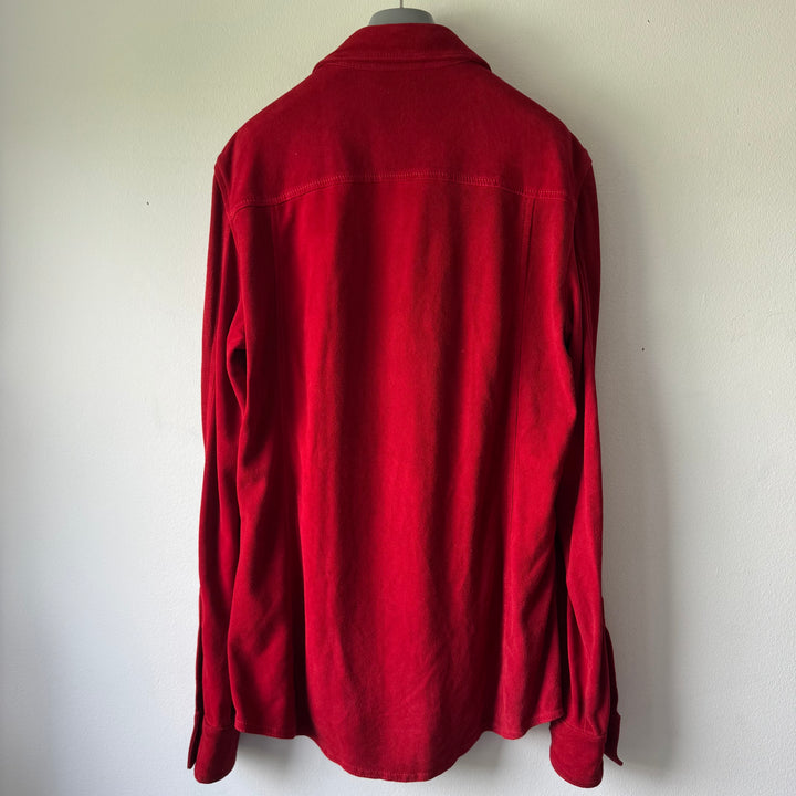 SS2008 Martin Margiela Red Multipocket Deer Suede Leather Overshirt Jacket