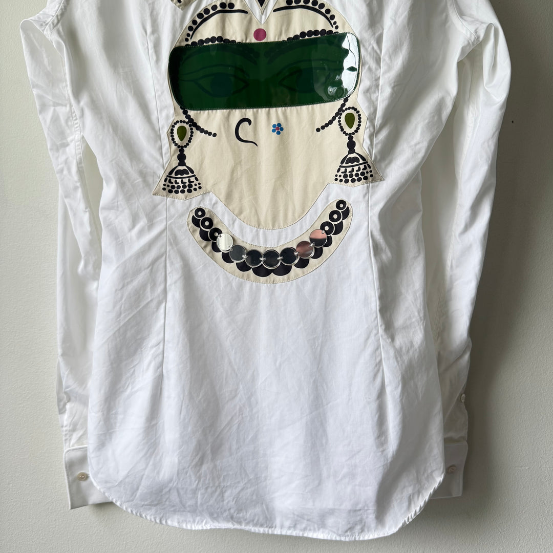 Miu Miu SS2005 White Shiva Embellished Shirt