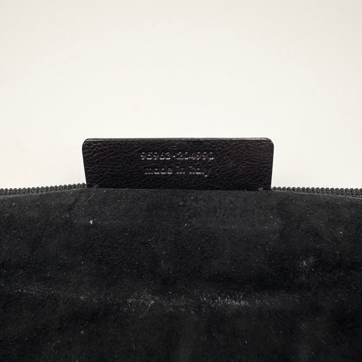 Yves Saint Laurent Rive Gauche SS2002 Black XL Mombasa Leather Croissant Crossbody Bag