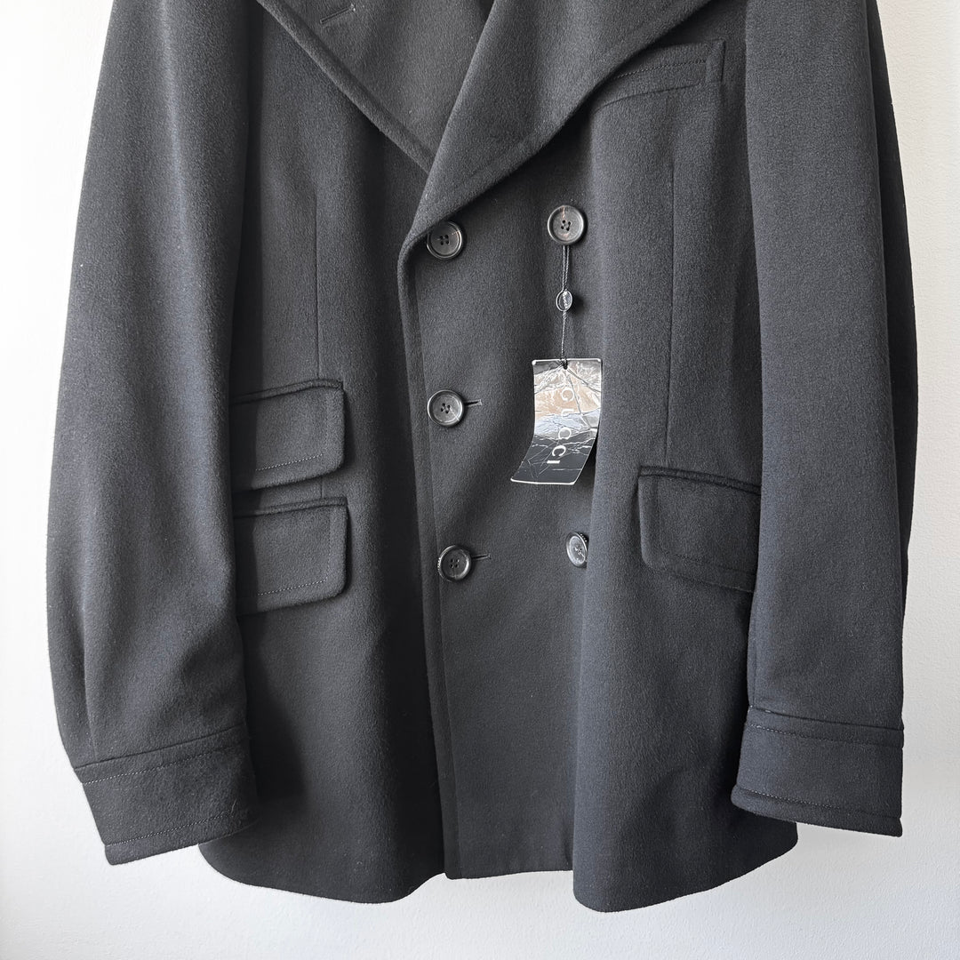 Gucci By Tom Ford FW2003 Black Double Breasted Wool Peacoat