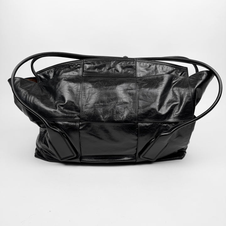 Bottega Venetta 2020 Black Arco Maxi Intrecciato Slouch Tote Weekender Bag