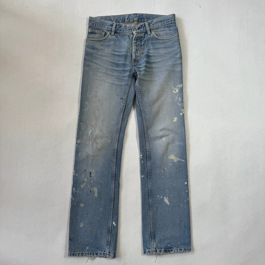 Helmut Lang 1999 Boot Cut Flared Painter Jeans Denim