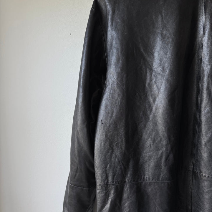 Helmut Lang 1990s Hooded Leather Parka