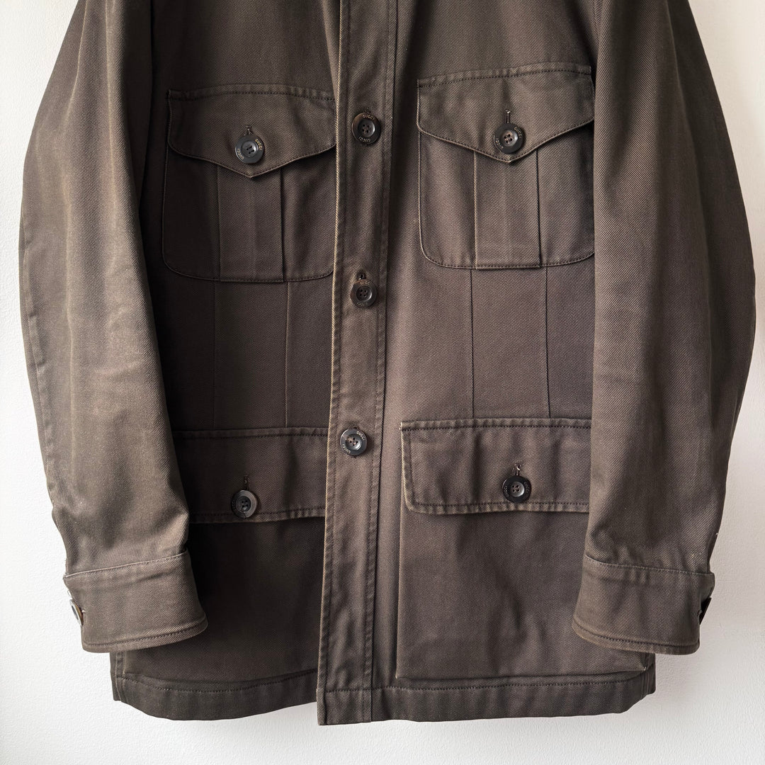 Gucci By Tom Ford SS2003 Brown Cotton Mandarin Collar Safari Jacket