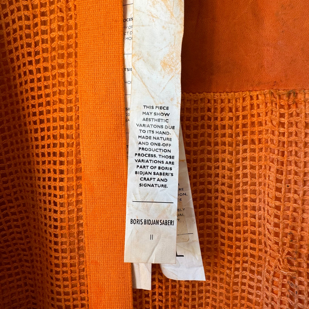 Boris Bidjan Saberi SS2018 Orange Horse Leather J3-F2424M Bomber Jacket