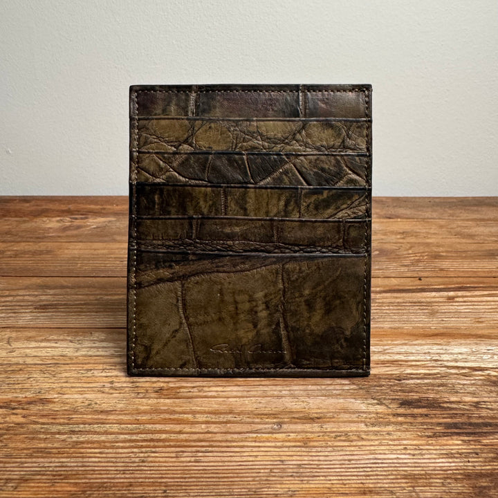Rick Owens SS17 Green/Brown Alligator Card Holder Wallet