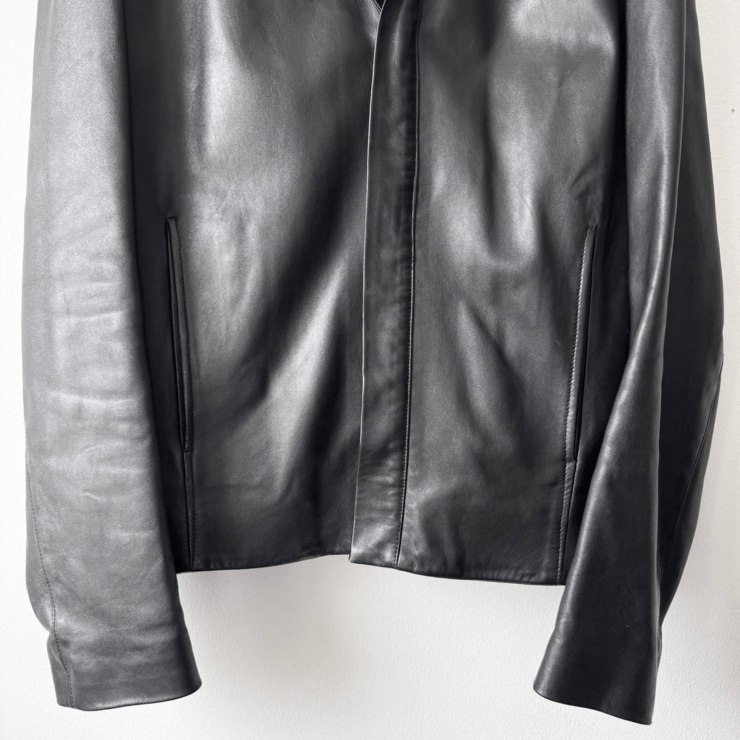 Calvin Klein Collection 2000’s Black Cropped Lamb Leather Jacket