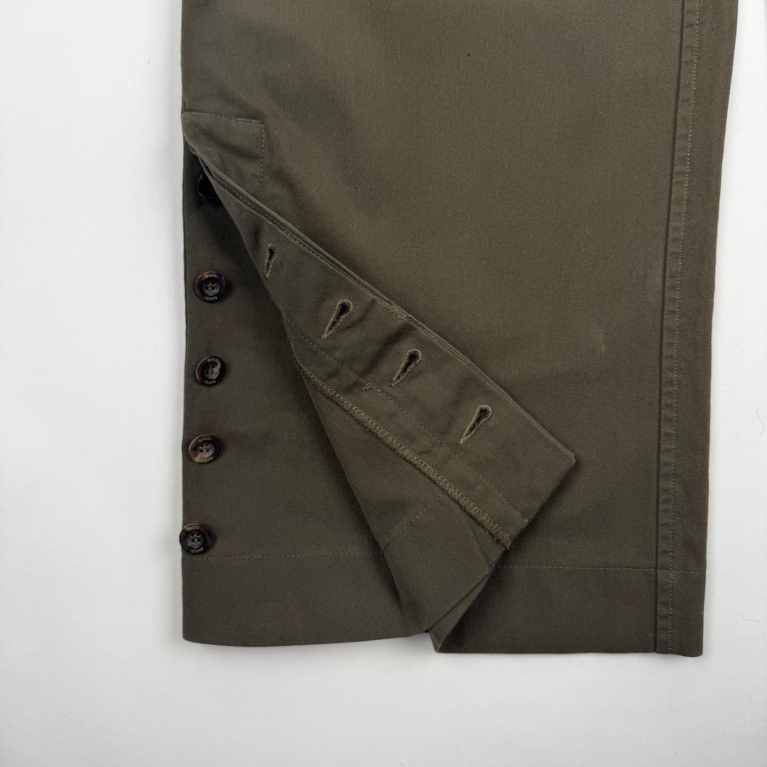 Gucci By Tom Ford SS2003 Olive Green Relaxed Military Cargo Pants