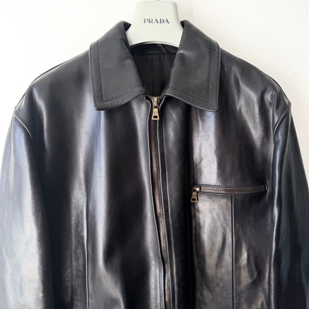 Prada 1990’s Dark Brown Horse Leather Jacket