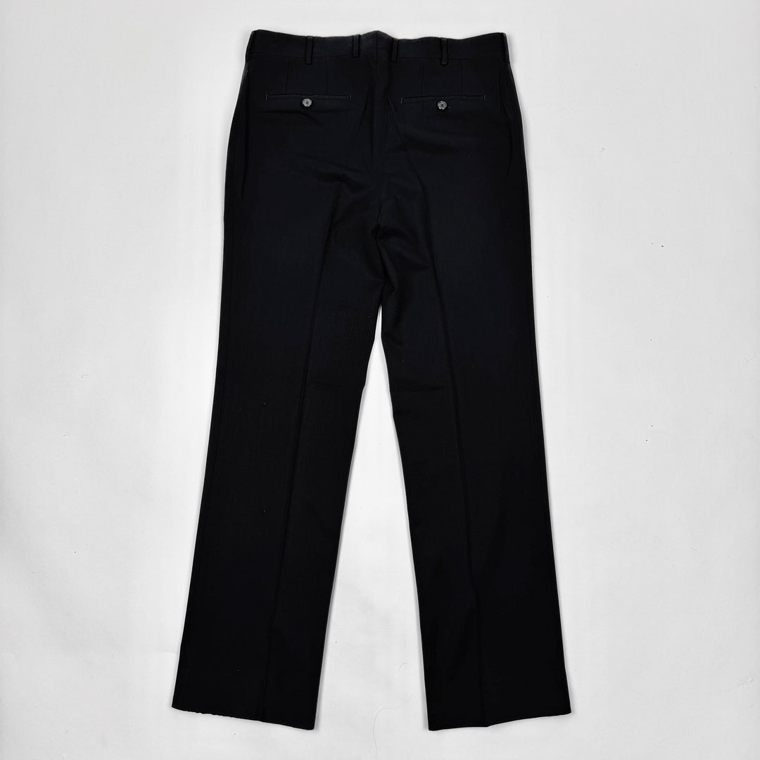 Prada FW2000 Black Stretch-Wool Pleated Suit Trousers/Pants