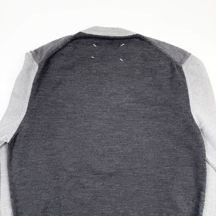 AW2008 Martin Margiela Gray Contrast Wool Knit Pullover Sweater