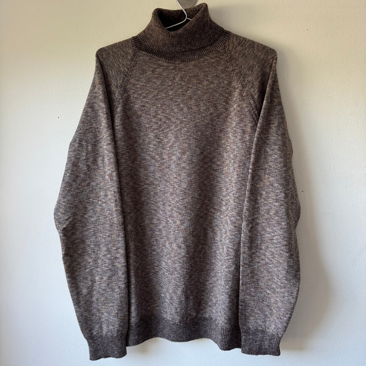 AW2006 Martin Margiela Brown Knitted Wool Turtleneck Pullover