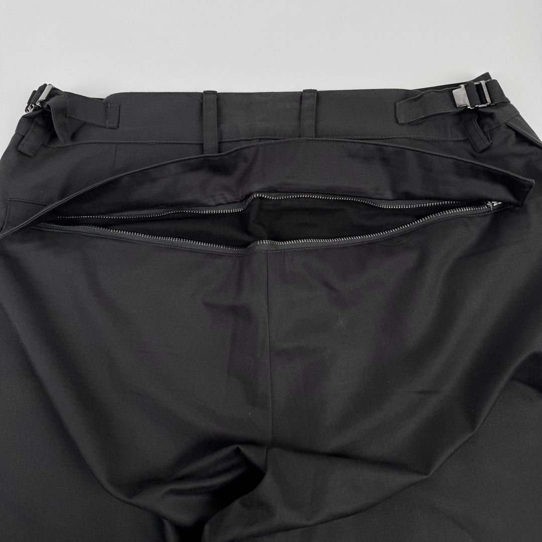 Gucci By Tom Ford SS1998 Dark Gray Cotton Side Zip Oversized Pants