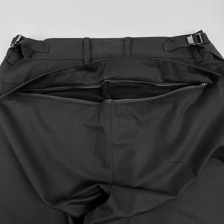 Gucci By Tom Ford SS1998 Dark Gray Cotton Side Zip Oversized Pants