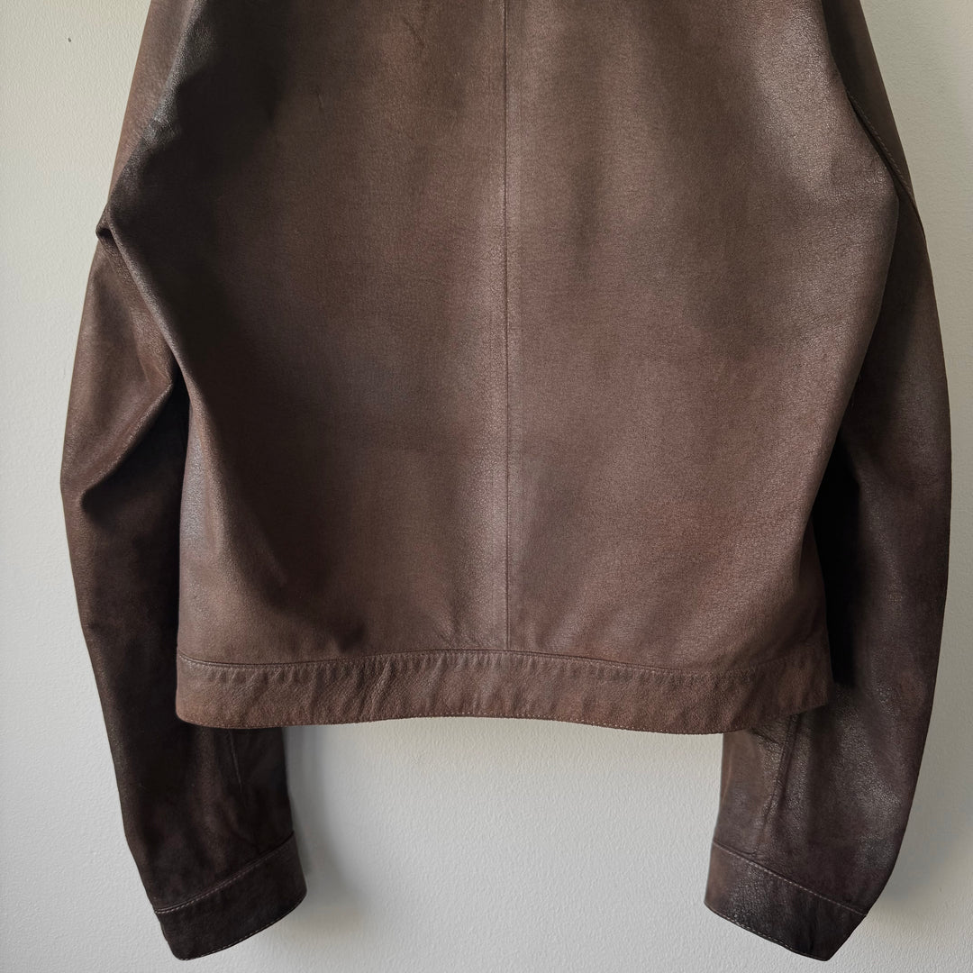 Miu Miu 2000’s Vintage Effect Suede Cropped Leather Blouson
