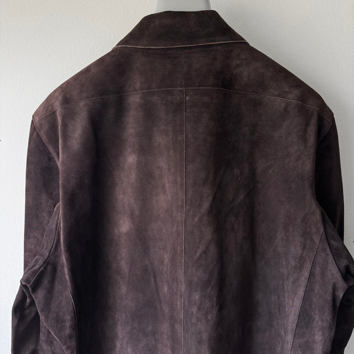 Gucci By Tom Ford FW2000 Brown Suede/Nubuck Cropped Blouson Leather Jacket